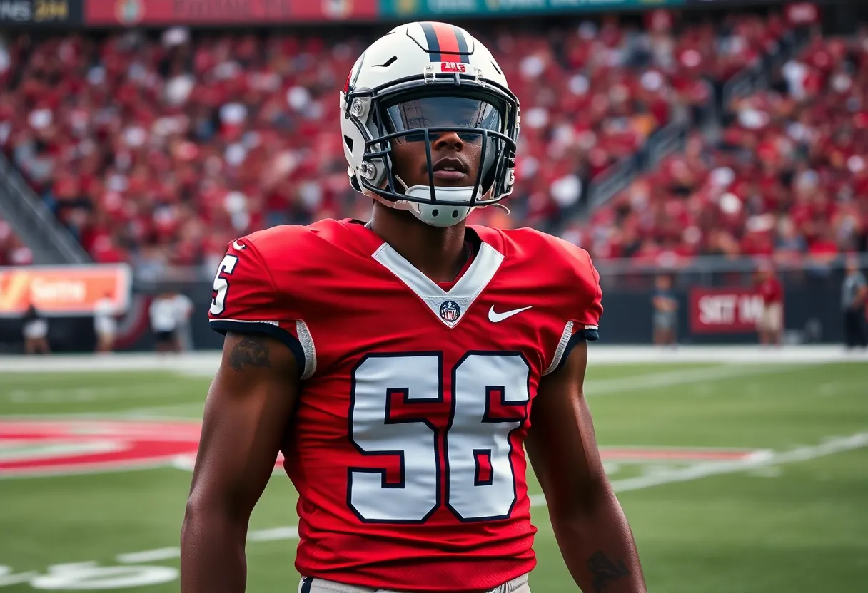 Ole Miss football player showcasing skills on the field