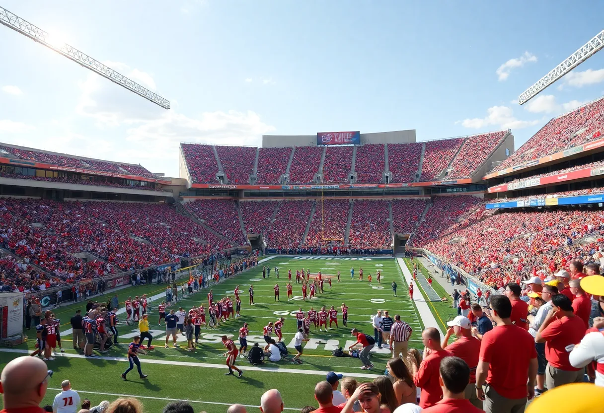 Crowd at the Arkansas Razorbacks game against Ole Miss