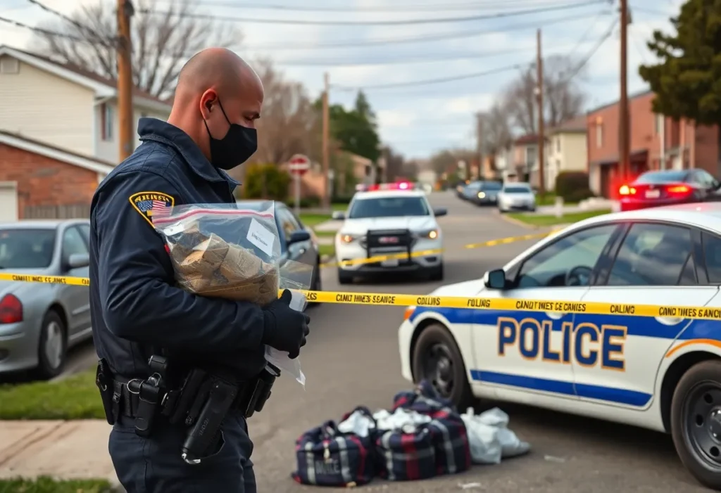 Scene of a drug bust operation in Memphis with police presence.