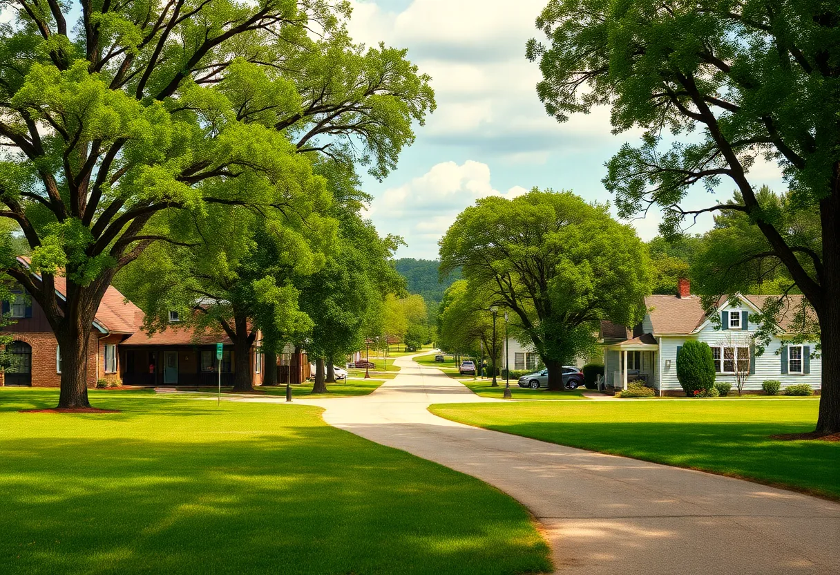 Landscape of Harmontown, Mississippi, symbolizing community and remembrance.