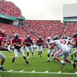 Action from the Kentucky Wildcats vs Ole Miss Rebels college football game