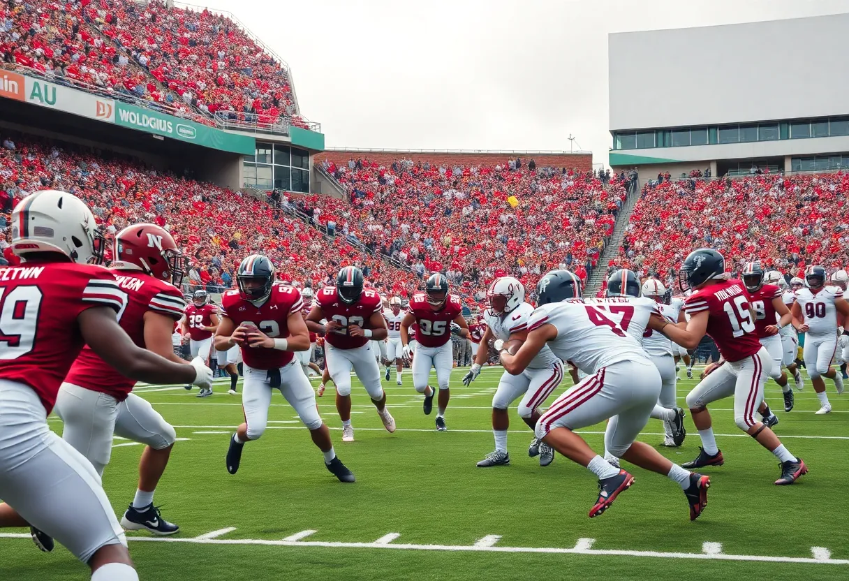 Action from the Kentucky Wildcats vs Ole Miss Rebels college football game