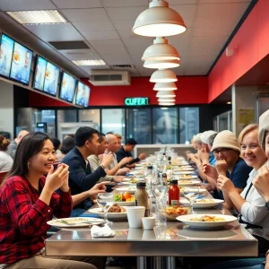 Diners enjoying meals in a clean and safe restaurant environment