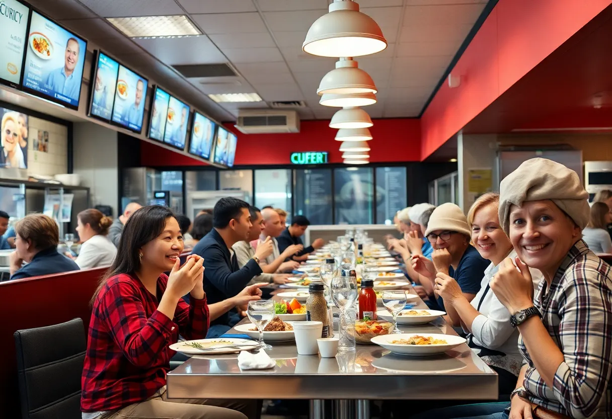 Diners enjoying meals in a clean and safe restaurant environment