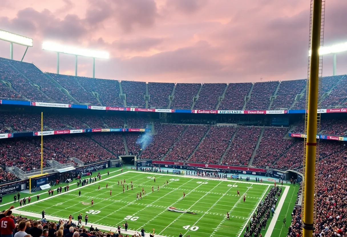 College football game between LSU and Ole Miss