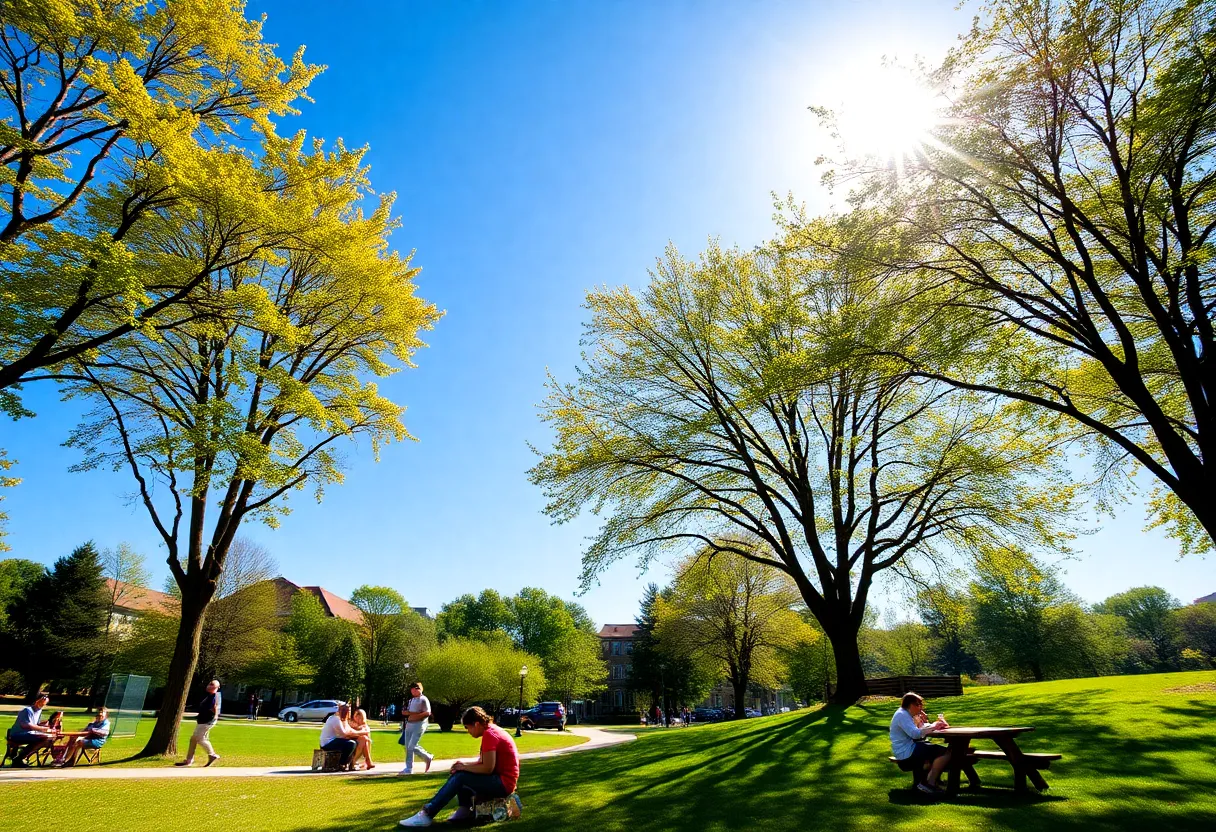 People enjoying outdoor activities in a sunny Memphis park.