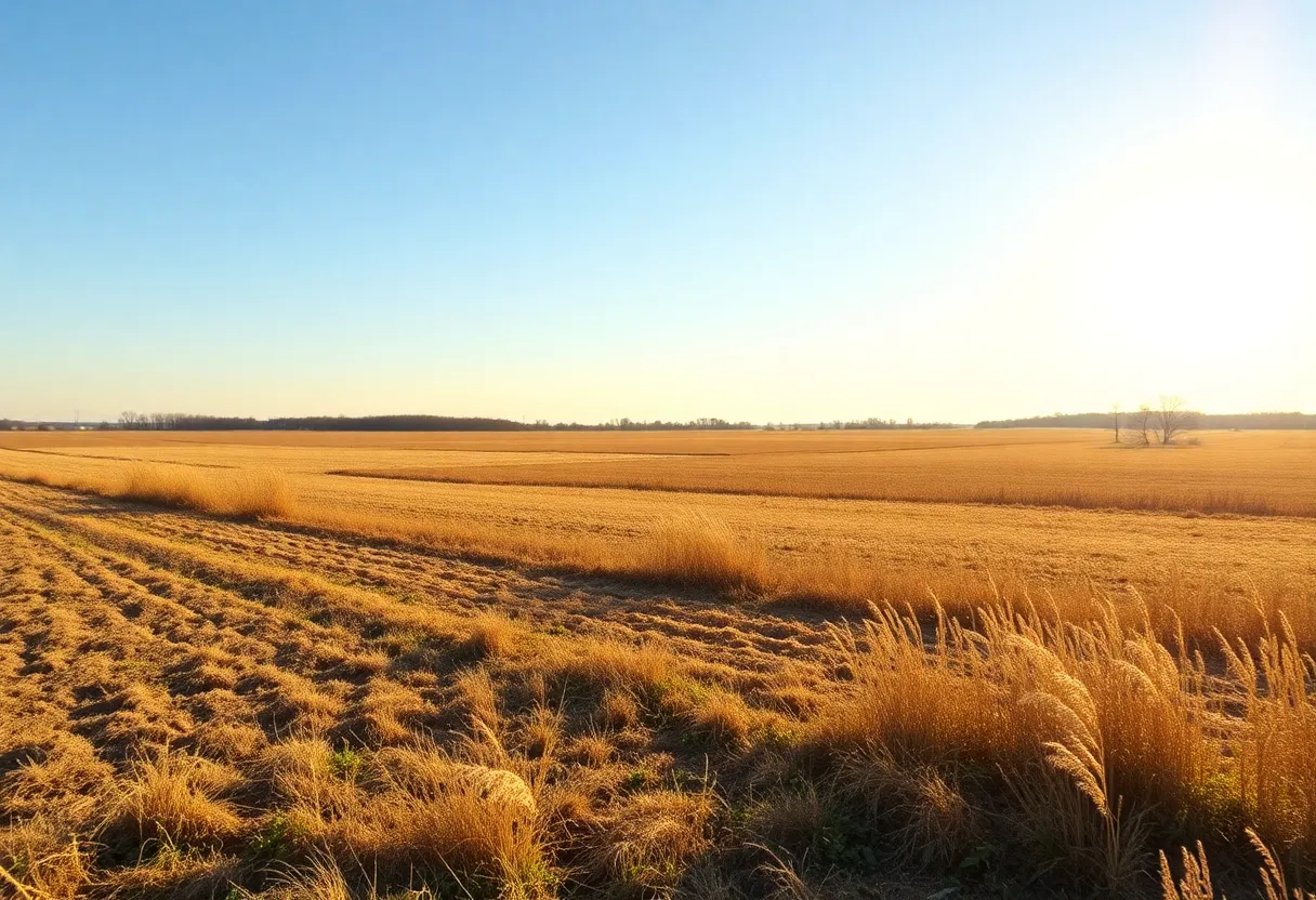 Landscape depicting the warm weather and drought conditions in the Mid-South