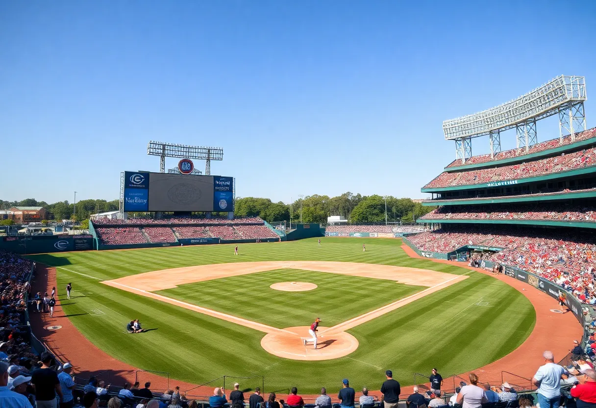 Fans and players at a fall exhibition game for Ole Miss baseball