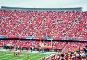 Excited crowd during an Ole Miss football game.