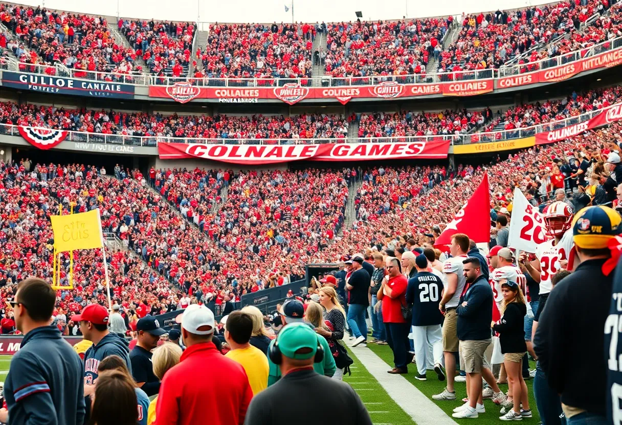 College football fans at Vaught-Hemingway Stadium during Ole Miss Homecoming