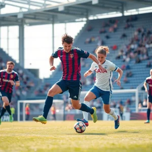 Ole Miss Lady Rebels in action during a soccer match