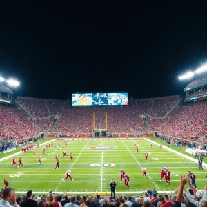Ole Miss Rebels football game in action