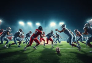 Ole Miss football players celebrating a victory against LSU