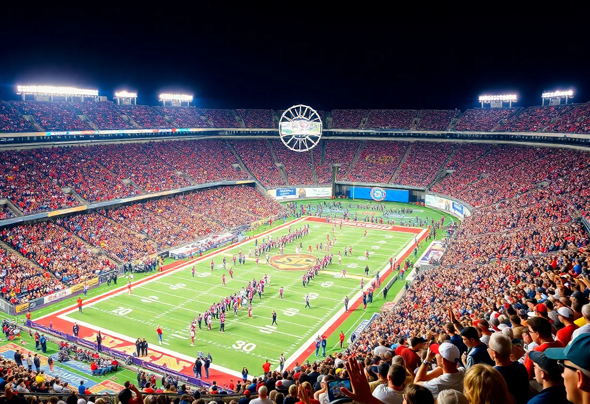 Celebration in Vaught-Hemingway Stadium after Ole Miss win