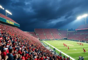 Crowd at an Ole Miss vs LSU football game