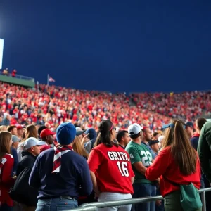 Fans at Vaught-Hemingway Stadium for the Ole Miss vs LSU game