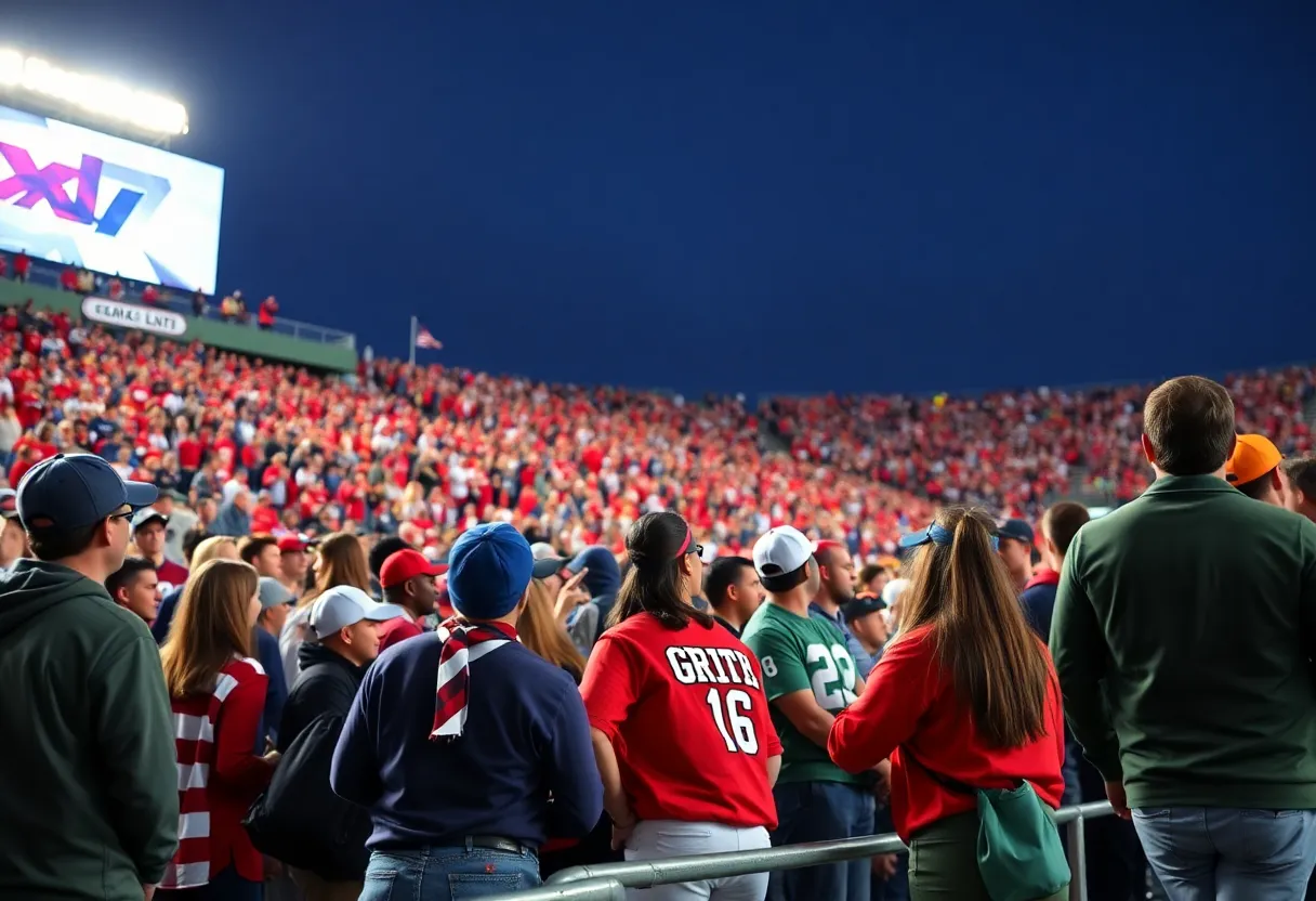 Fans at Vaught-Hemingway Stadium for the Ole Miss vs LSU game