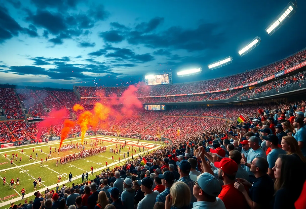 Exciting moment during the Ole Miss vs Tulane football game at Vaught-Hemingway Stadium