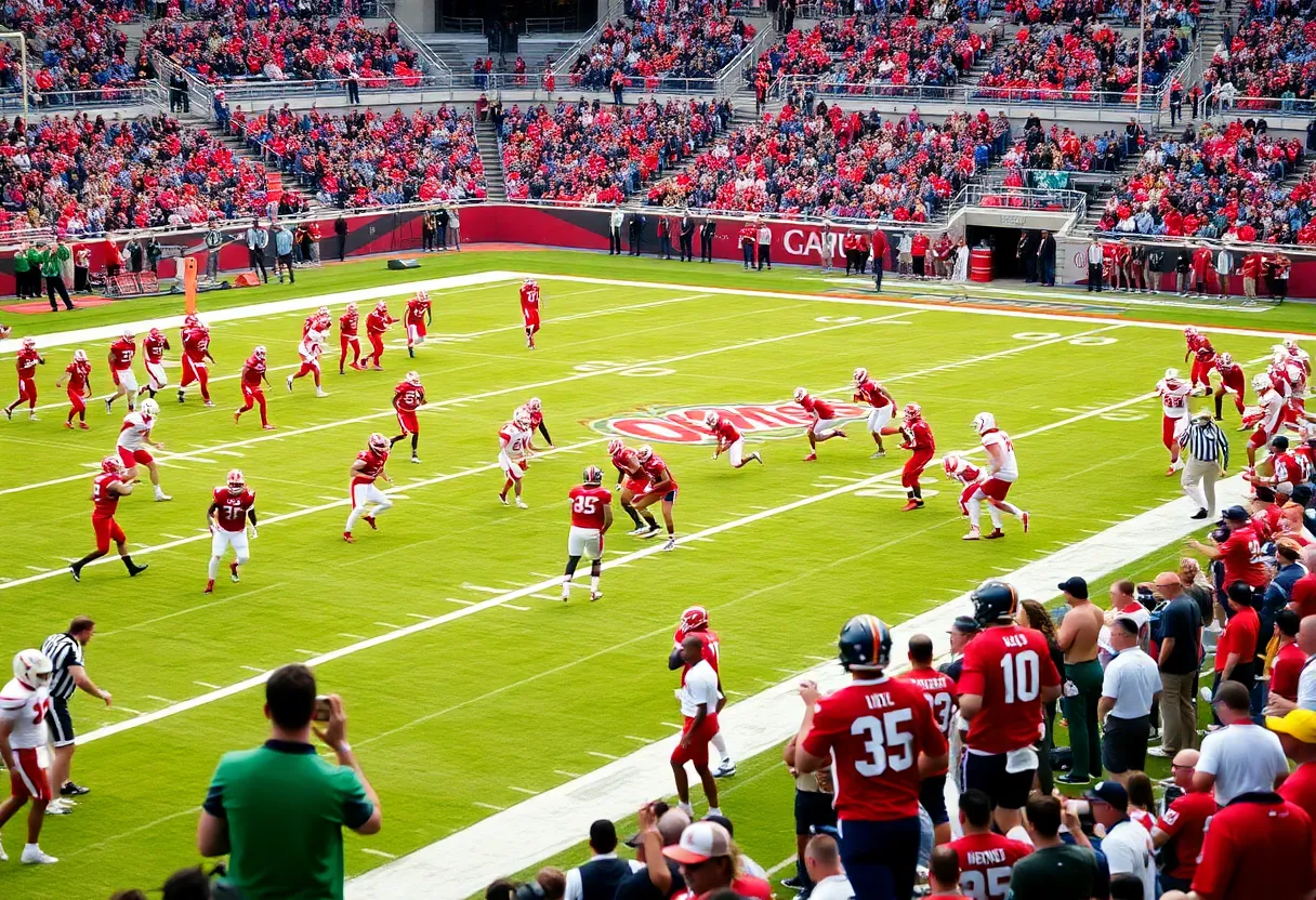 Ole Miss Rebels football team playing against the Tulane Green Wave