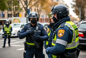 Law enforcement officers and advocates collaborating during Operation Fins Up