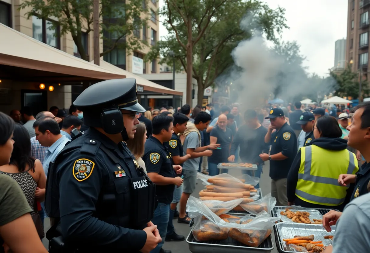 Police managing chaos at a barbecue event in Oxford
