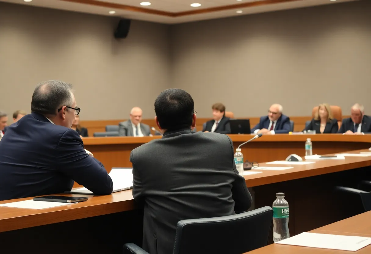 City council members in a meeting discussing budget proposals