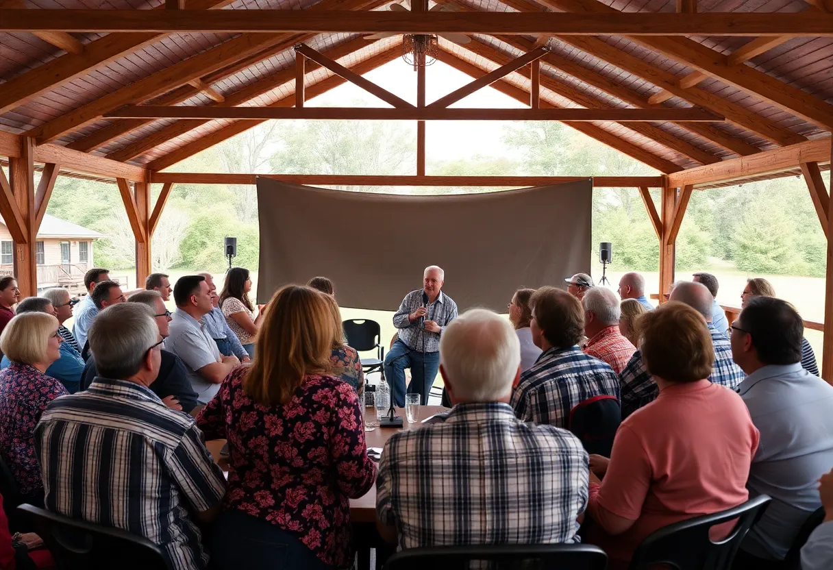 Gathering of fans and colleagues celebrating Rick Mize's retirement in Oxford, MS.