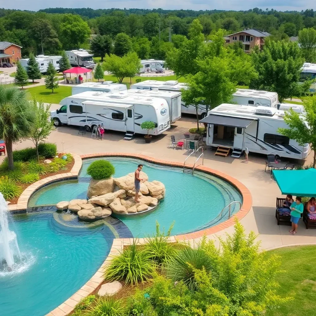 Family enjoying activities at Roundabout Oxford Luxury RV Park