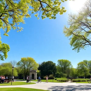 People enjoying a sunny day in Memphis park
