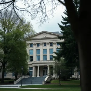 Administrative office building on a university campus
