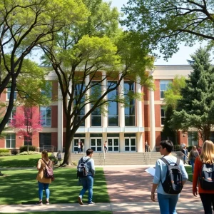 Students walking on the University of Mississippi campus
