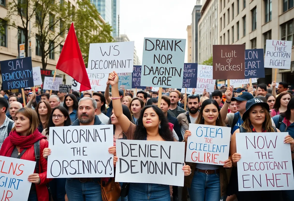 Participants of the No Kings Day protest rally in Jackson, Mississippi