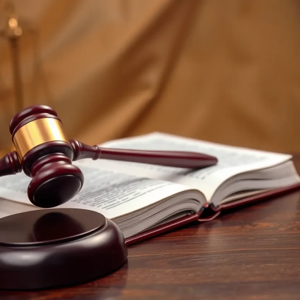 Gavel and law book representing a legal case