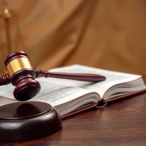 Gavel and law book representing a legal case