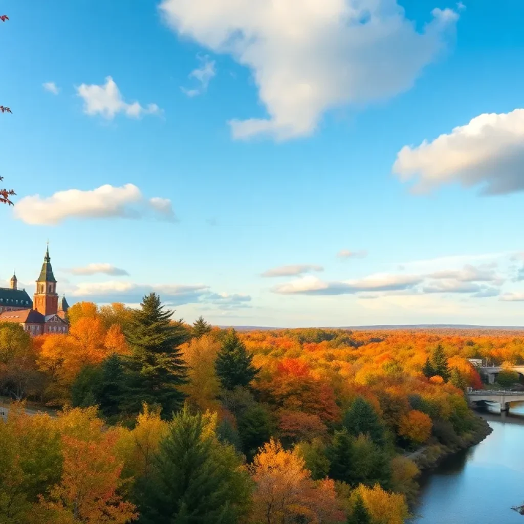 Vibrant autumn colors in Mississippi with trees displaying fall foliage