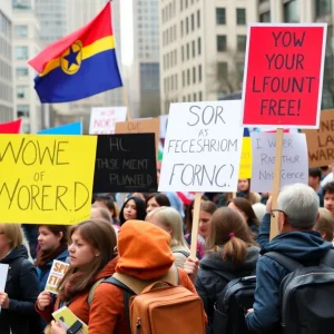 Participants of the Mississippi protests holding signs, symbolizing civic engagement and solidarity.