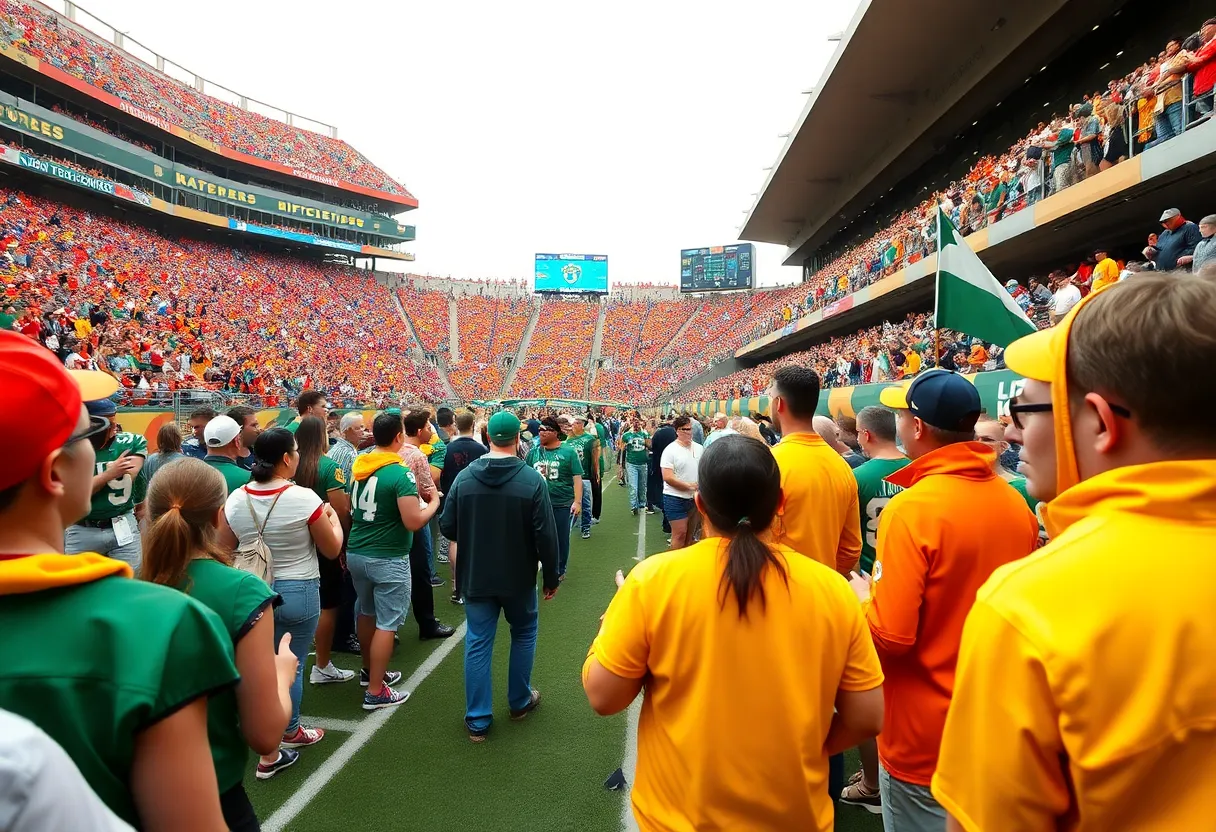 Fans tailgating at an Ole Miss football game