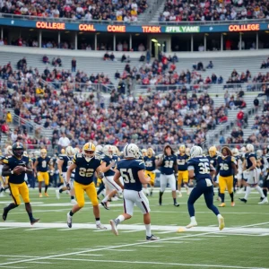 Ole Miss football team celebrating their victory