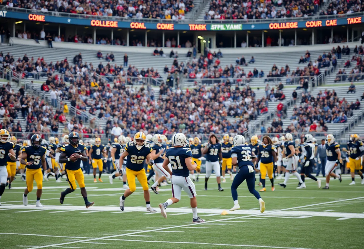 Ole Miss football team celebrating their victory
