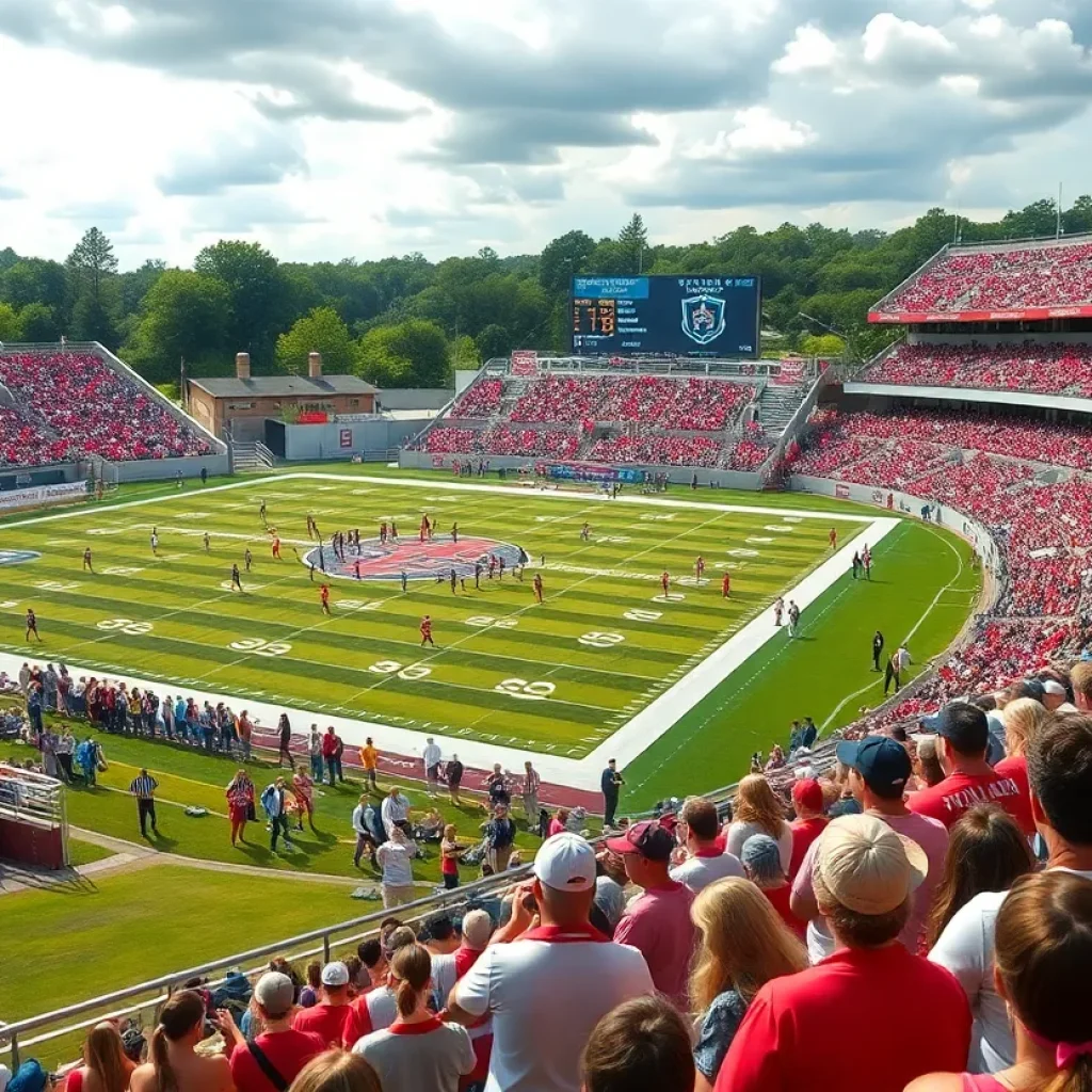Ole Miss Rebels fans celebrating during a football game