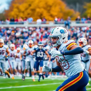 Ole Miss Rebels celebrating a touchdown during a football game