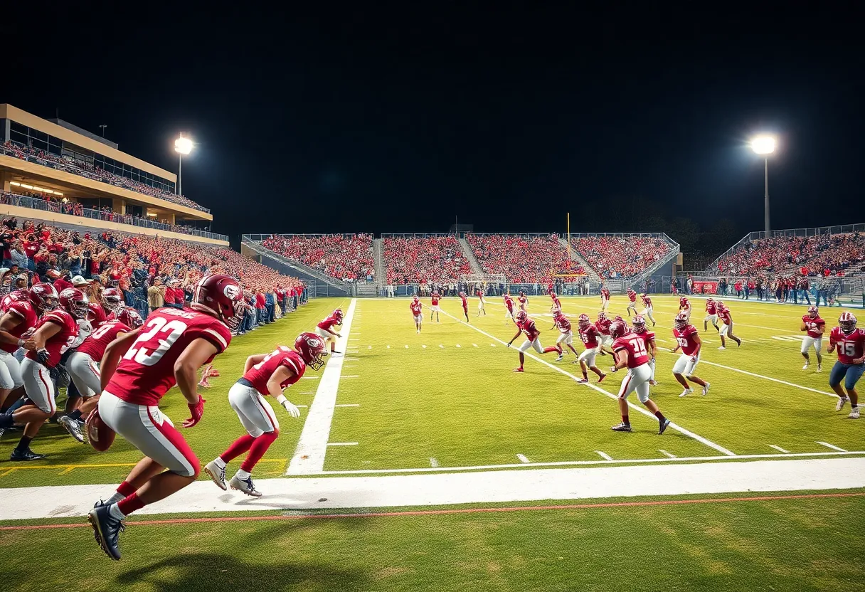 Ole Miss Rebels football team in action during a game.