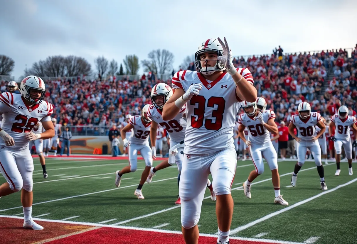 Ole Miss Rebels celebrating their victory against Washington State on the football field.