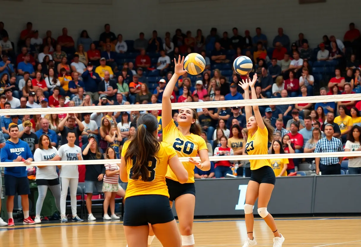 College volleyball match between Ole Miss and Mississippi State
