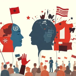 Abstract art illustrating political dissent and representation