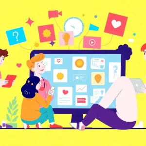 An illustration depicting a safe and positive online environment for young users of the Tribela platform.