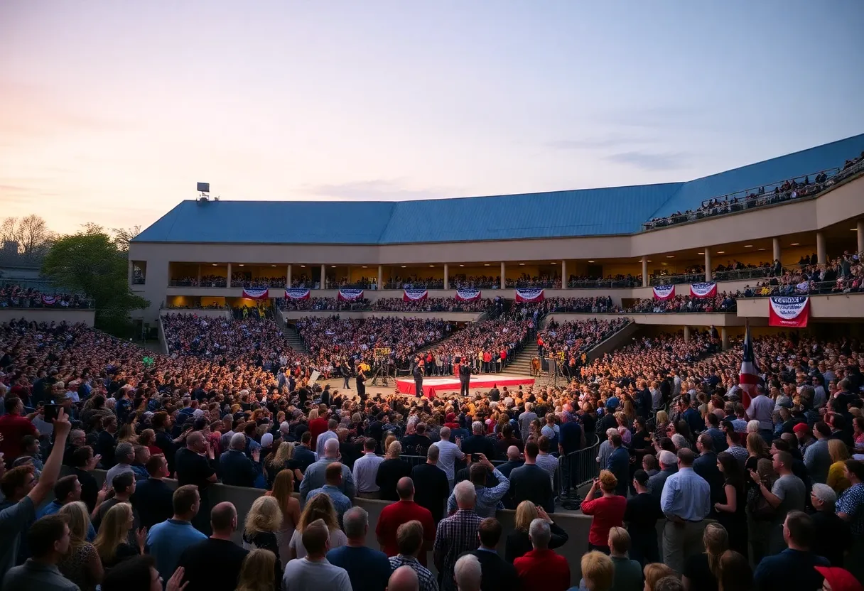Audience gathered at Neville Arena for the Turning Point Tour