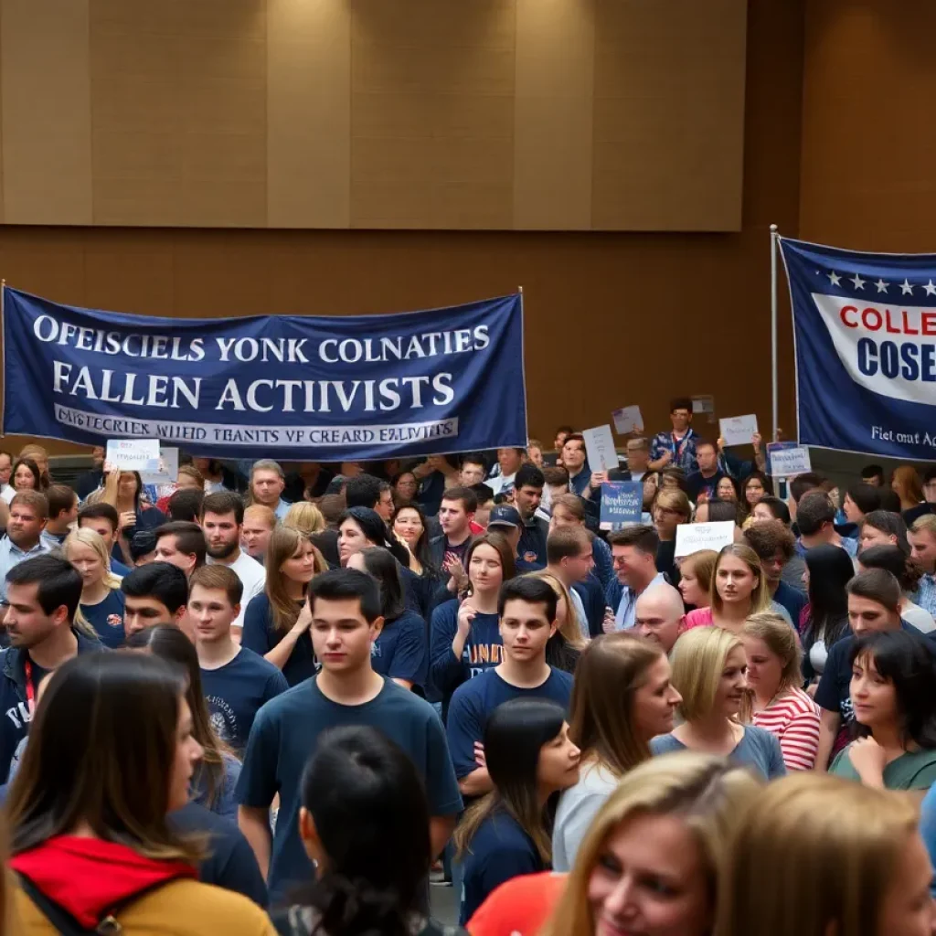 Young conservatives gathering at the Turning Point USA event