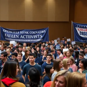 Young conservatives gathering at the Turning Point USA event