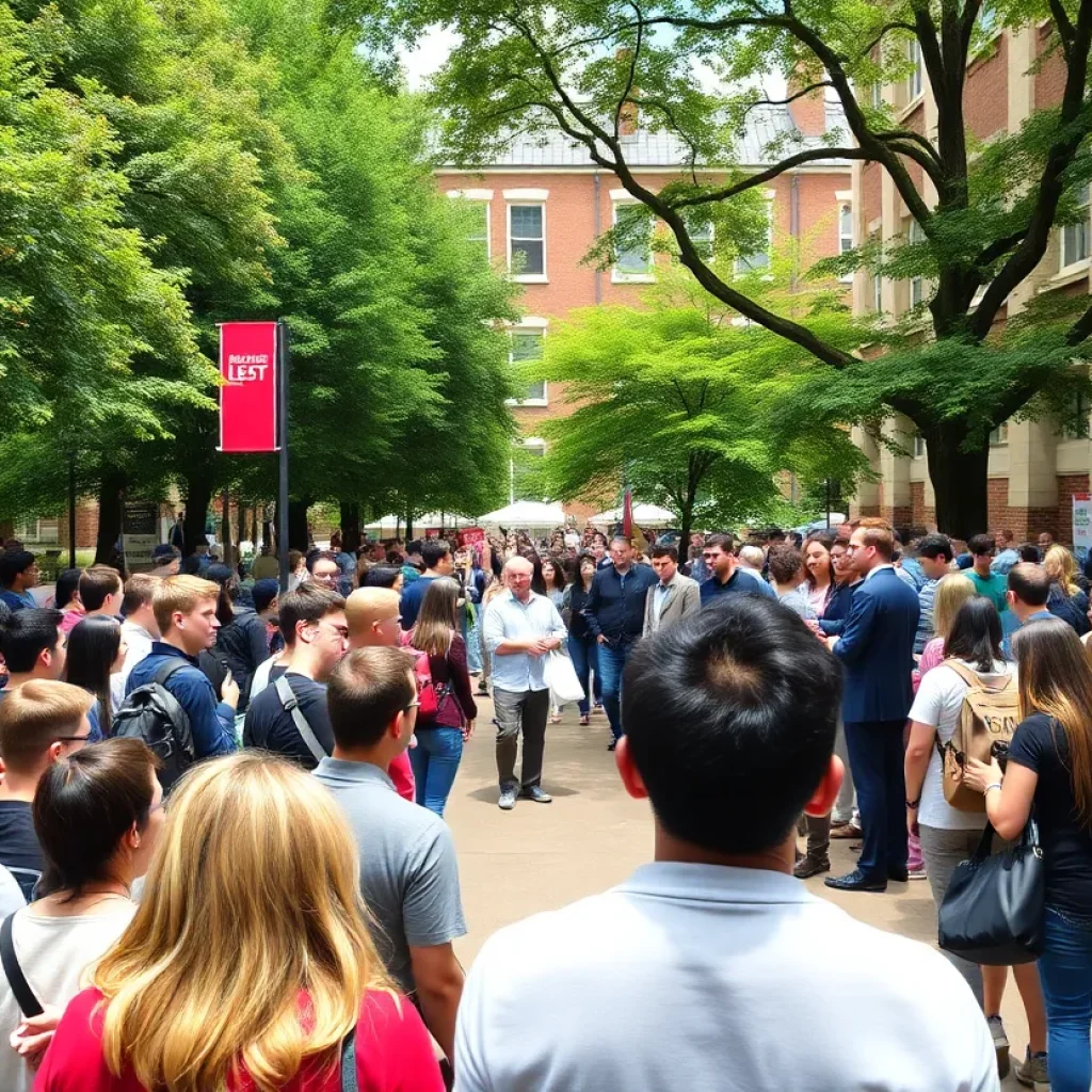 Gathering of students at the Turning Point USA event at the University of Mississippi